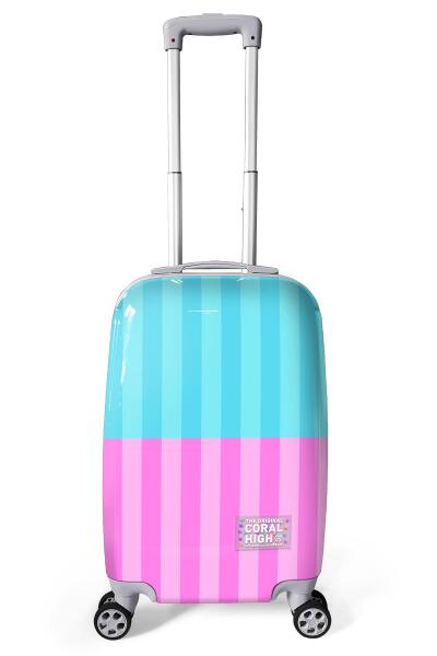 Coral High Renkli Çizgili Desenli Kabin Boy Valiz (50cm) 16554 - 1