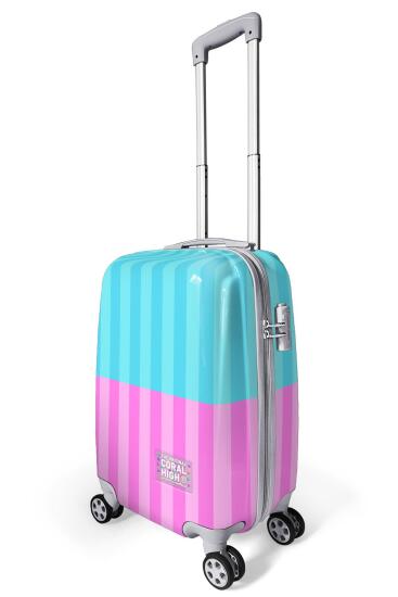 Coral High Renkli Çizgili Desenli Kabin Boy Valiz (50cm) 16554 - 4