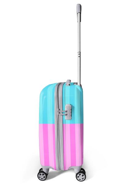 Coral High Renkli Çizgili Desenli Kabin Boy Valiz (50cm) 16554 - 6