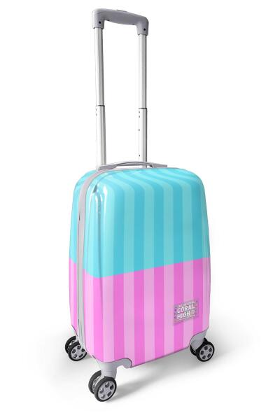 Coral High Renkli Çizgili Desenli Kabin Boy Valiz (50cm) 16554 - 7