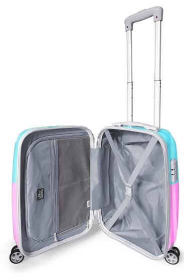 Coral High Renkli Çizgili Desenli Kabin Boy Valiz (50cm) 16554 - 3