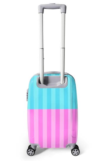 Coral High Renkli Çizgili Desenli Kabin Boy Valiz (50cm) 16554 - 5