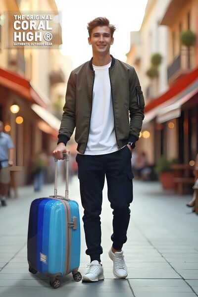 Coral High Renkli Çizgili Desenli Kabin Boy Valiz (50cm) 16555 - 2