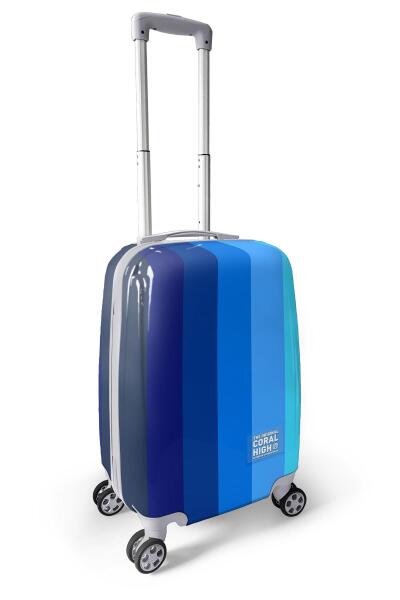 Coral High Renkli Çizgili Desenli Kabin Boy Valiz (50cm) 16555 - 8
