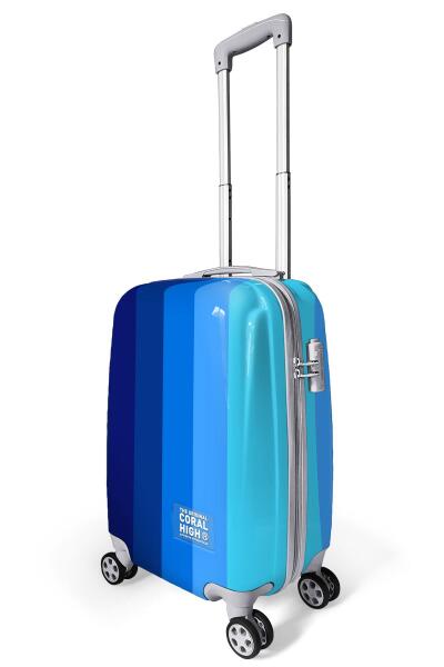 Coral High Renkli Çizgili Desenli Kabin Boy Valiz (50cm) 16555 - 5