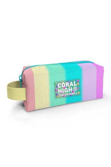 Coral High Renkli Çizgili Desenli Kalem Çantası 22070 