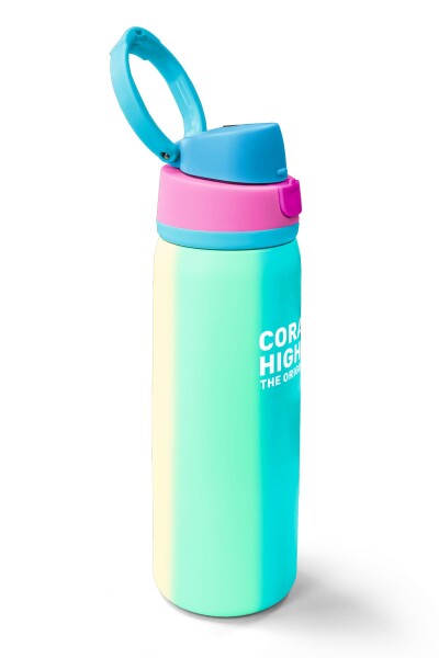 Coral High Renkli Çizgili Desenli Pipetli ve Direkt İçim Çelik Termos 800 ml 38519 - 2