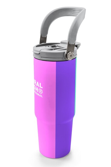 Coral High Renkli Çizgili Desenli Pipetli ve Direkt İçim Çelik Termos 900 ml 38716 - 4