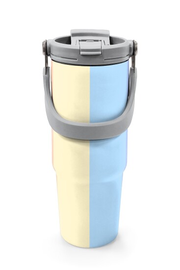 Coral High Renkli Çizgili Desenli Pipetli ve Direkt İçim Çelik Termos 900 ml 38746 - 7