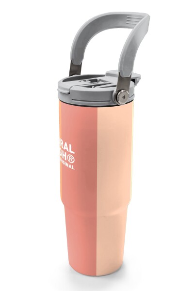 Coral High Renkli Çizgili Desenli Pipetli ve Direkt İçim Çelik Termos 900 ml 38746 - 4