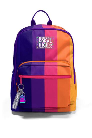 Coral High Renkli Çizgili Okul Sırt Çantası 23674 - 6