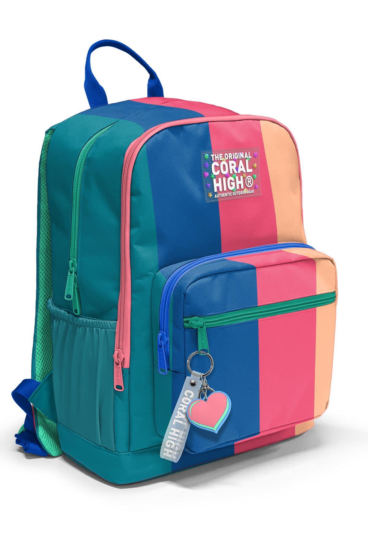 Coral High Renkli Çizgili Okul Sırt Çantası 23679