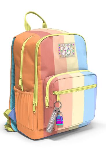 Coral High Renkli Çizgili Okul Sırt Çantası 23680 