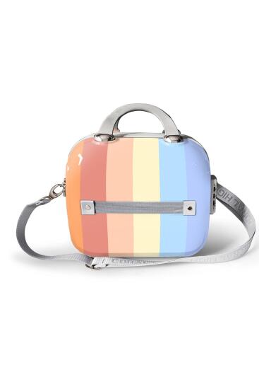 Coral High Renkli Çizgili Omuz Askılı PC Makyaj Çantası 16903 - 5