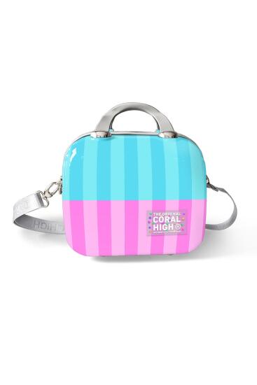 Coral High Renkli Çizgili Omuz Askılı PC Makyaj Çantası 16904 - 9