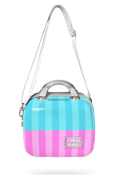Coral High Renkli Çizgili Omuz Askılı PC Makyaj Çantası 16904 - 3