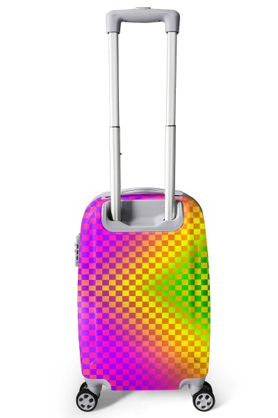 Coral High Renkli Dama Desenli Kabin Boy Valiz (50cm) 16556 - 4