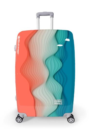 Coral High Renkli Desenli PC Büyük Boy Valiz (70cm) 16803 - Coral High