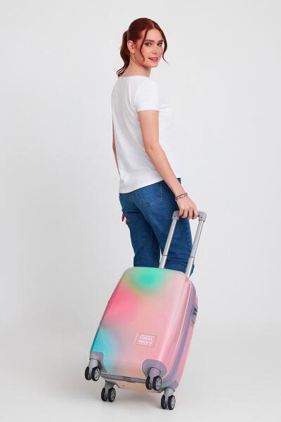 Coral High Renkli Desenli Kabin Boy Valiz (50cm) 16531 - 6