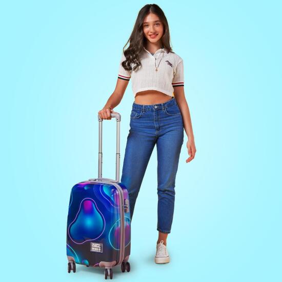 Coral High Renkli Desenli Kabin Boy Valiz (50cm) 16532 - 4