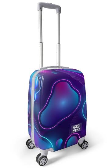 Coral High Renkli Desenli Kabin Boy Valiz (50cm) 16532 - 7