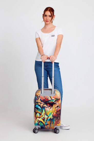 Coral High Renkli Desenli Kabin Boy Valiz (50cm) 16534 - 4