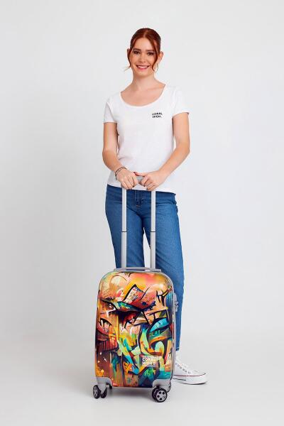 Coral High Renkli Desenli Kabin Boy Valiz (50cm) 16534 - 2