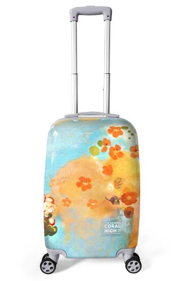 Coral High Renkli Desenli Kabin Boy Valiz (50cm) 16537 