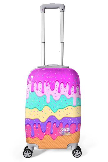 Coral High Renkli Desenli Kabin Boy Valiz (50cm) 16539 