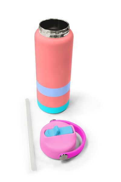 Coral High Renkli Desenli Katlanır Ağızlıklı Çelik Termos 650 ml 38363 - 5