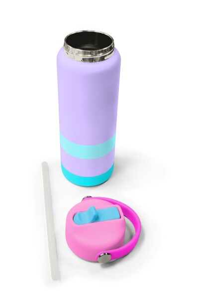 Coral High Renkli Desenli Katlanır Ağızlıklı Çelik Termos 650 ml 38366 - 5