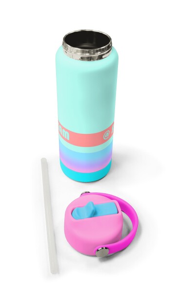 Coral High Renkli Desenli Katlanır Ağızlıklı Çelik Termos 650 ml 38372 - 5