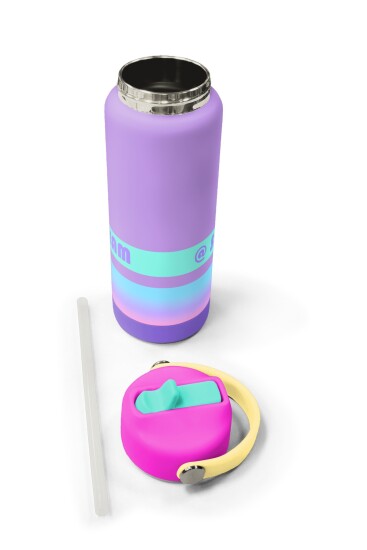 Coral High Renkli Desenli Katlanır Ağızlıklı Çelik Termos 650 ml 38374 - 5