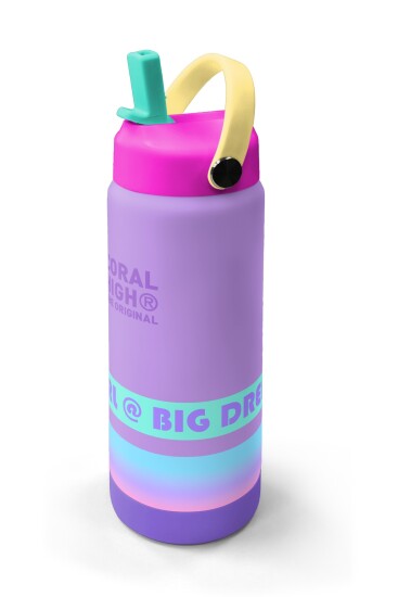 Coral High Renkli Desenli Katlanır Ağızlıklı Çelik Termos 650 ml 38374 - 2