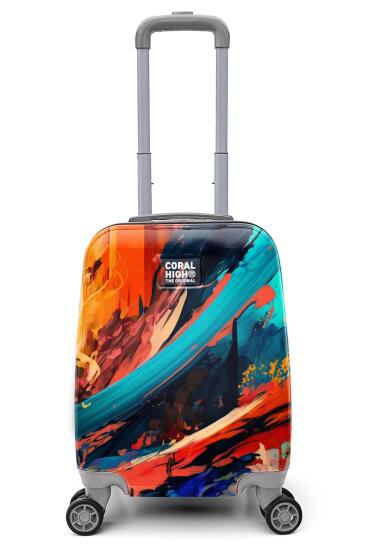 Coral High Renkli Desenli Mini Kabin Boy Valiz (40cm) 16765 