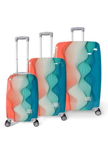 Coral High Renkli Desenli PC 3'lü Valiz Seti 16800 