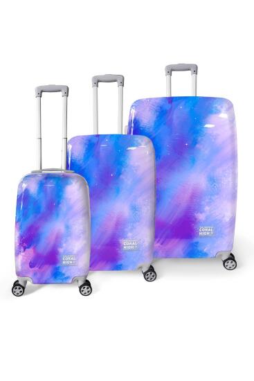 Coral High Renkli Desenli PC 3'lü Valiz Seti 16835 