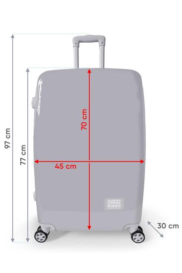 Coral High Renkli Desenli PC Büyük Boy Valiz (70cm) 16808 - 9