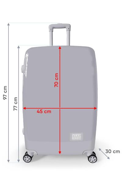 Coral High Renkli Desenli PC Büyük Boy Valiz (70cm) 16808 - 9