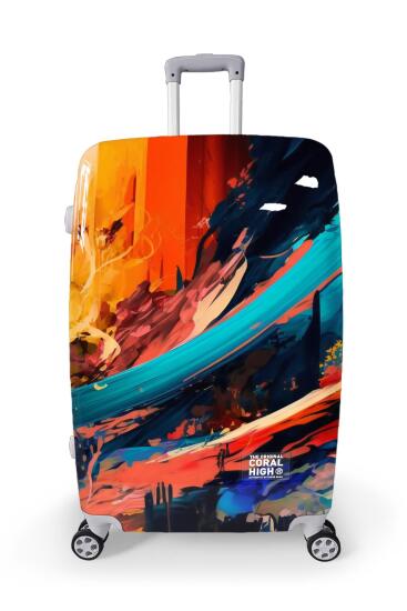 Coral High Renkli Desenli PC Büyük Boy Valiz (70cm) 16818 - Coral High
