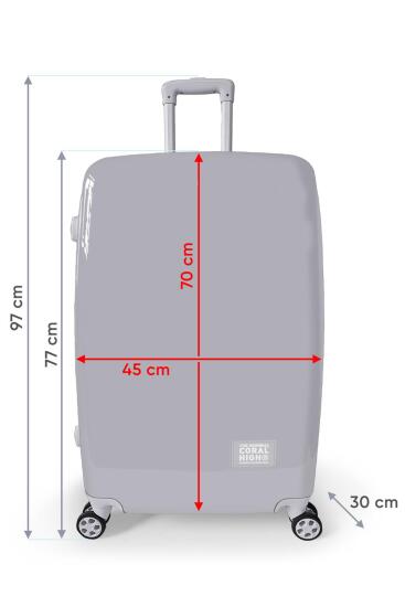Coral High Renkli Desenli PC Büyük Boy Valiz (70cm) 16838 - 10