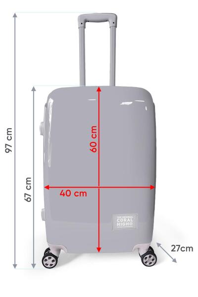 Coral High Renkli Desenli PC Orta Boy Valiz (60cm) 16827 - 9