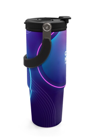 Coral High Renkli Desenli Pipetli ve Direkt İçim Çelik Termos 900 ml 38735 - 6