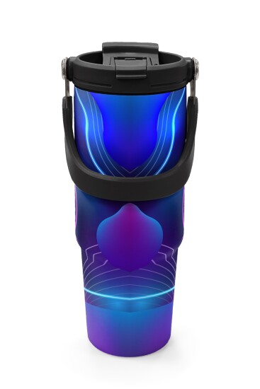 Coral High Renkli Desenli Pipetli ve Direkt İçim Çelik Termos 900 ml 38735 - 7