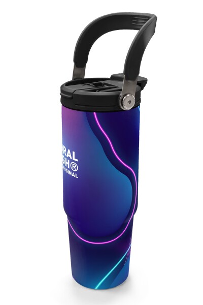 Coral High Renkli Desenli Pipetli ve Direkt İçim Çelik Termos 900 ml 38735 - 4