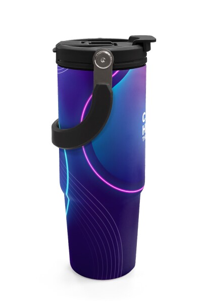 Coral High Renkli Desenli Pipetli ve Direkt İçim Çelik Termos 900 ml 38735 - 6