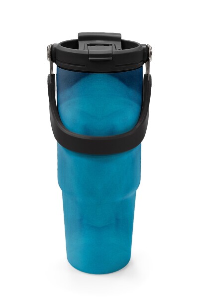 Coral High Renkli Desenli Pipetli ve Direkt İçim Çelik Termos 900 ml 38736 - 7