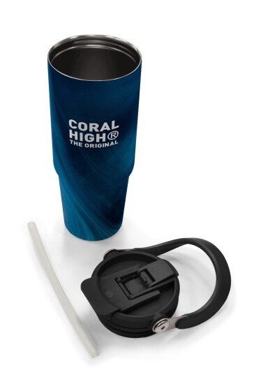 Coral High Renkli Desenli Pipetli ve Direkt İçim Çelik Termos 900 ml 38736 - 8