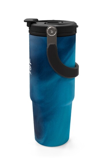 Coral High Renkli Desenli Pipetli ve Direkt İçim Çelik Termos 900 ml 38736 - 5