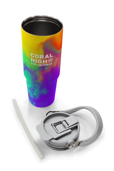 Coral High Renkli Desenli Pipetli ve Direkt İçim Çelik Termos 900 ml 38738 - 8